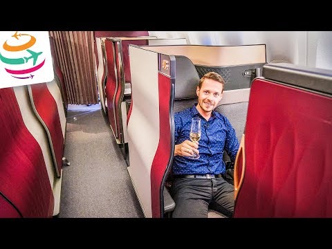 Qatar Airways Q Suite Business Class 777 Review (DE) | GlobalTraveler.TV