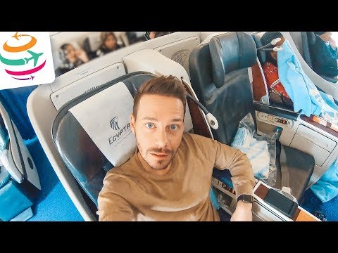 In der Mitte sitzen? Egypt Air Business Class 777-300ER | GlobalTraveler.TV