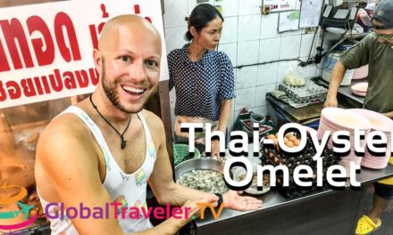 Thai Oyster Omelet bei Nai Mong Hoy Tod Bangkok Thailand Street Food