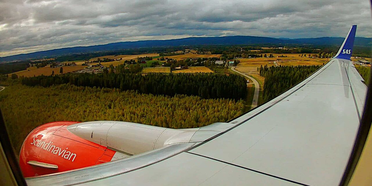 Beautiful SAS 737-700 Winglets Emergency Exit View HAM-OSL