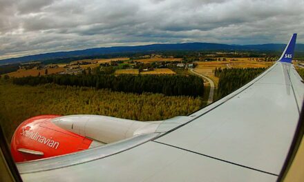 Beautiful SAS 737-700 Winglets Emergency Exit View HAM-OSL